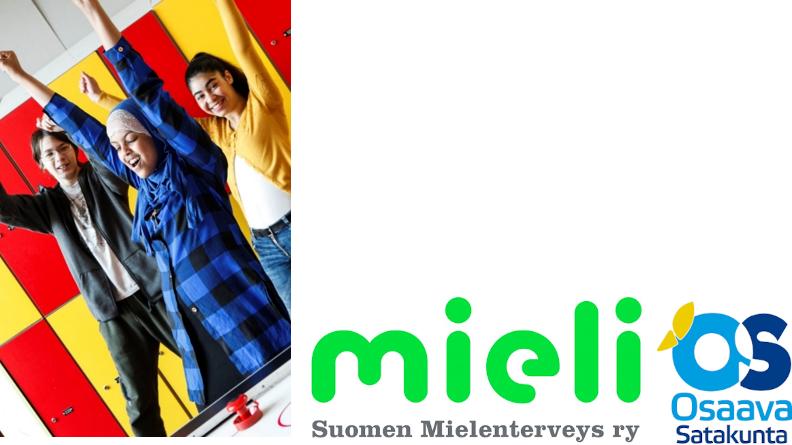 Maahanmuuttajataustaisia oppilaita, Mieli ry -logo, Osaava Satakunta -logo